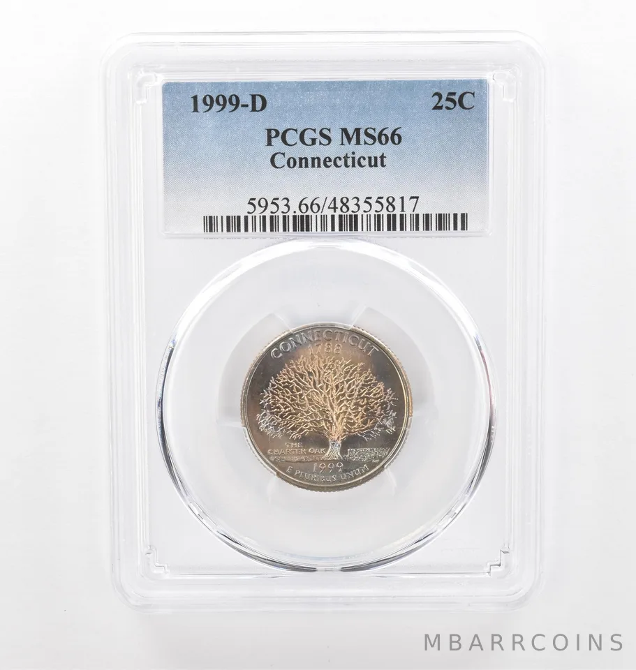 1999-D Washington State Quarter Connecticut MS66 PCGS Beautiful Tone *2233