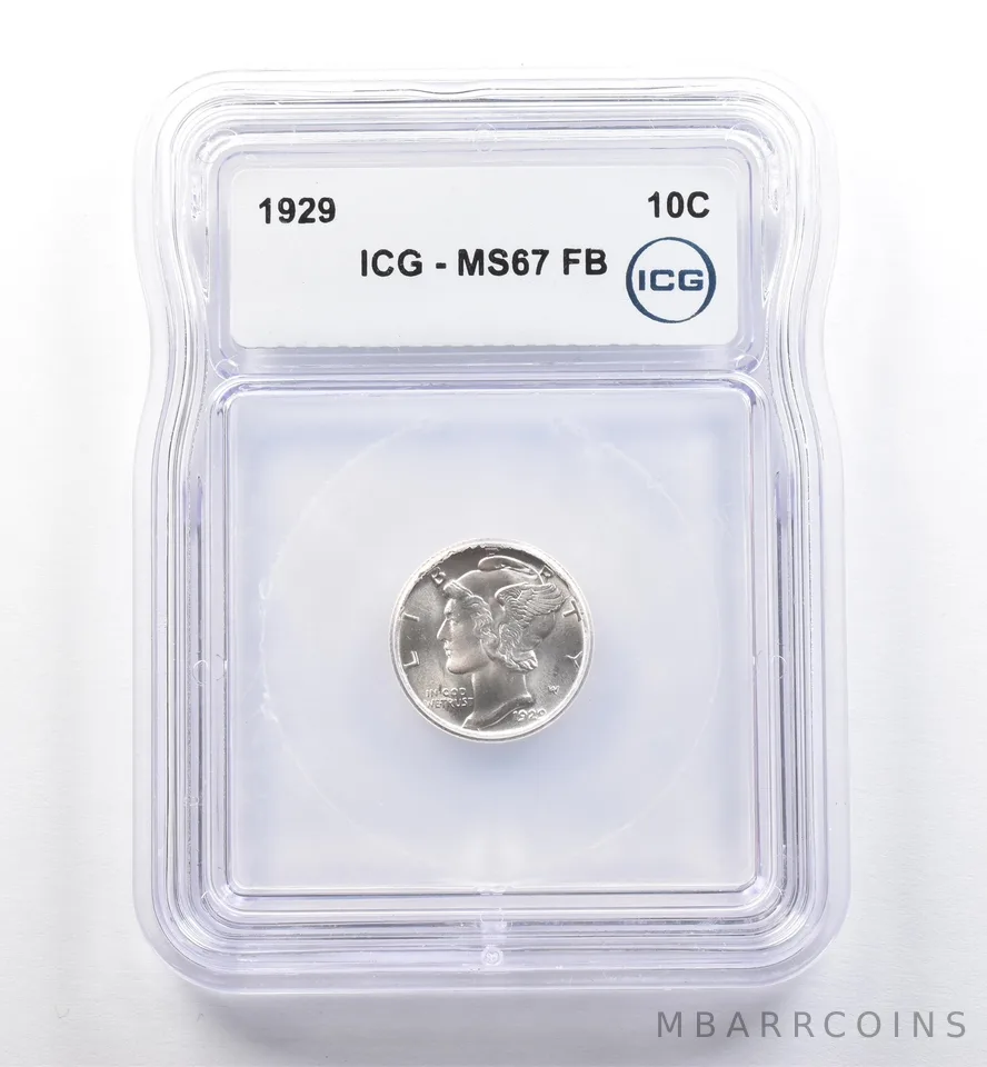 1929 Mercury Dime MS67 FB ICG *0299