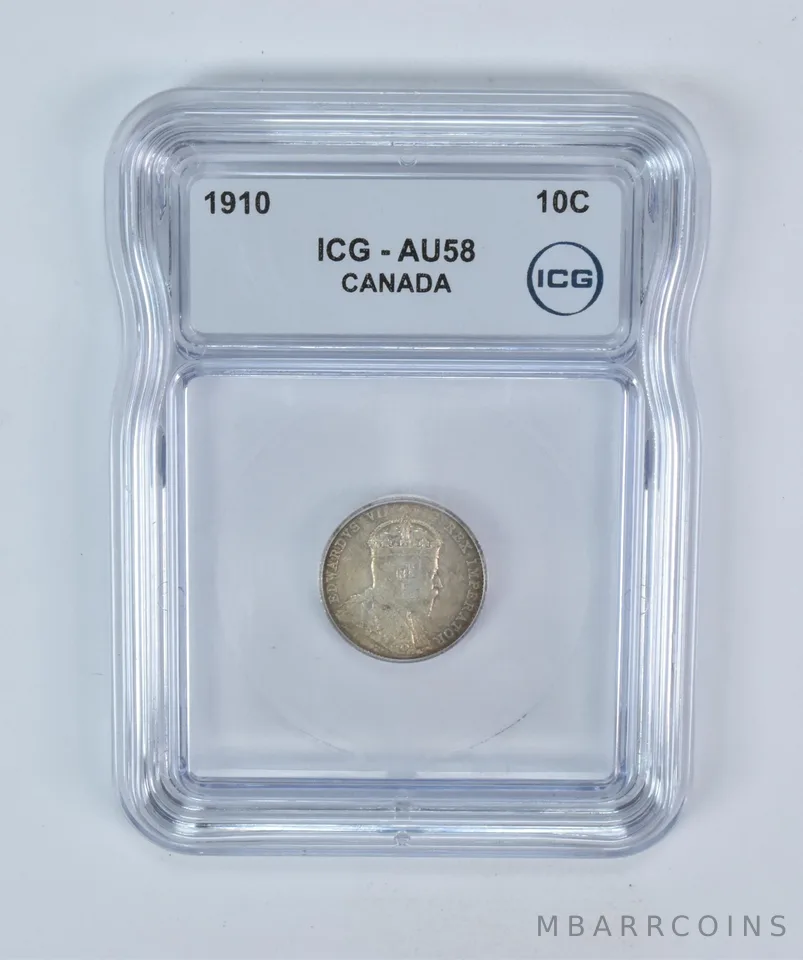 1910 Canada 10 Cents AU58 ICG *5684