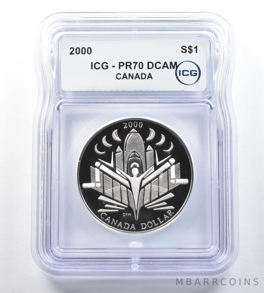 2000 Canada 1 Dollar Silver Voyage Of Discovery PR70 DCAM ICG *0781
