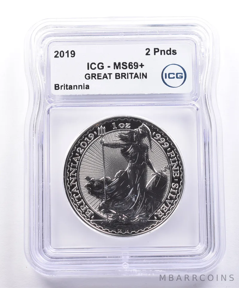 2019 Great Britain 2 Pound Silver Britannia MS69+ ICG