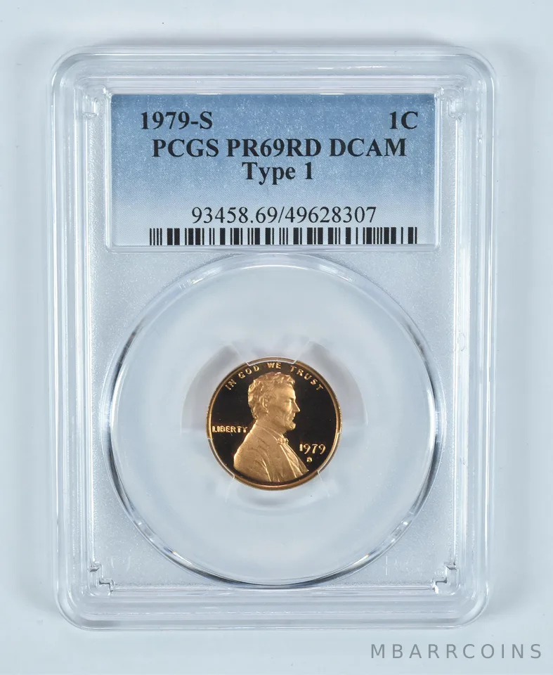 1979-S Lincoln Memorial Cent Type 1 PR69 RD DCAM PCGS Blue Label