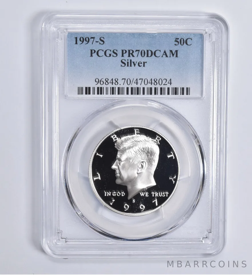 1997-S Kennedy Half Dollar Silver PR70 DCAM PCGS Blue Lbl