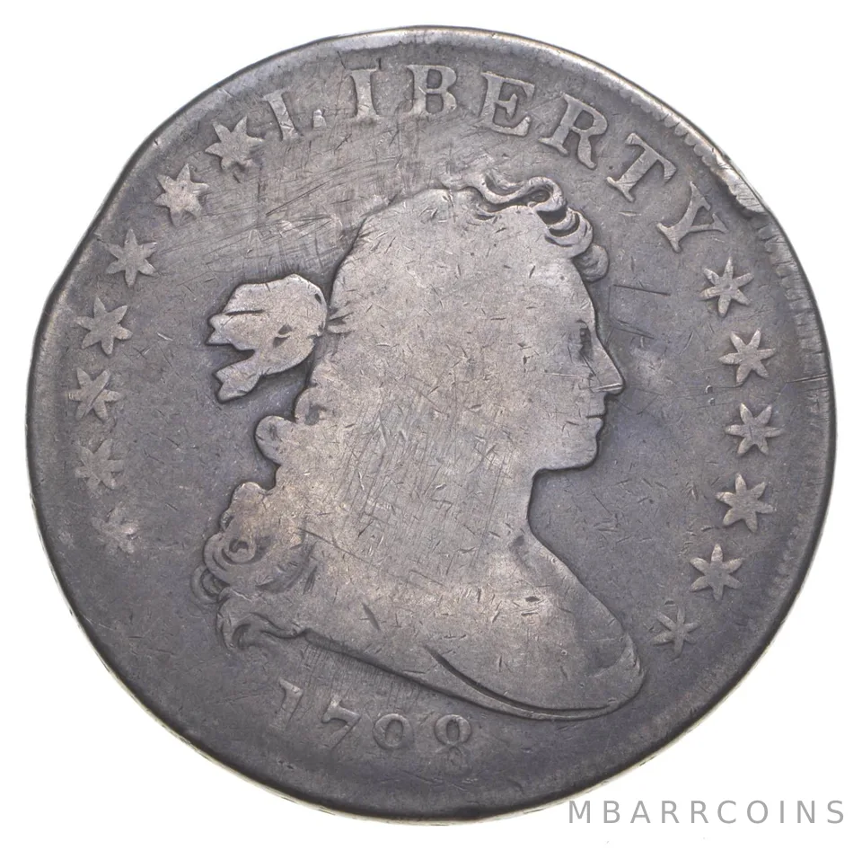 1798 Draped Bust Dollar B-15 - BB-112 Pt 9 - 4 Lines a4075