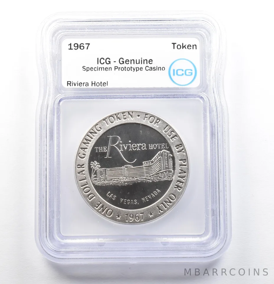 1967 Casino Token Riviera Hotel Dollar Specimen Prototype Genuine ICG *0556