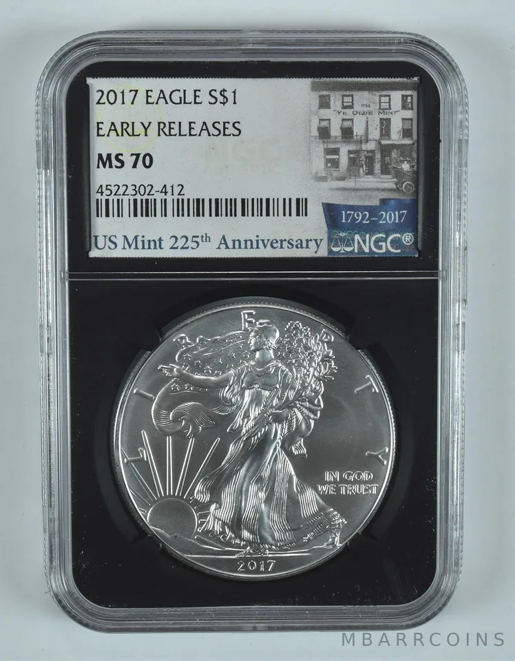 2017 American Silver Eagle Early Releases MS70 NGC US Mint Label