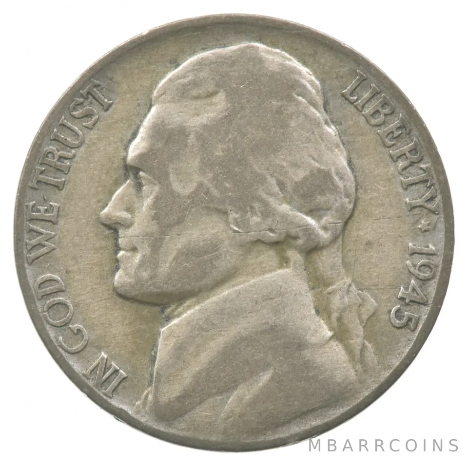 1945-P Jefferson Nickel Lamination Error *6147