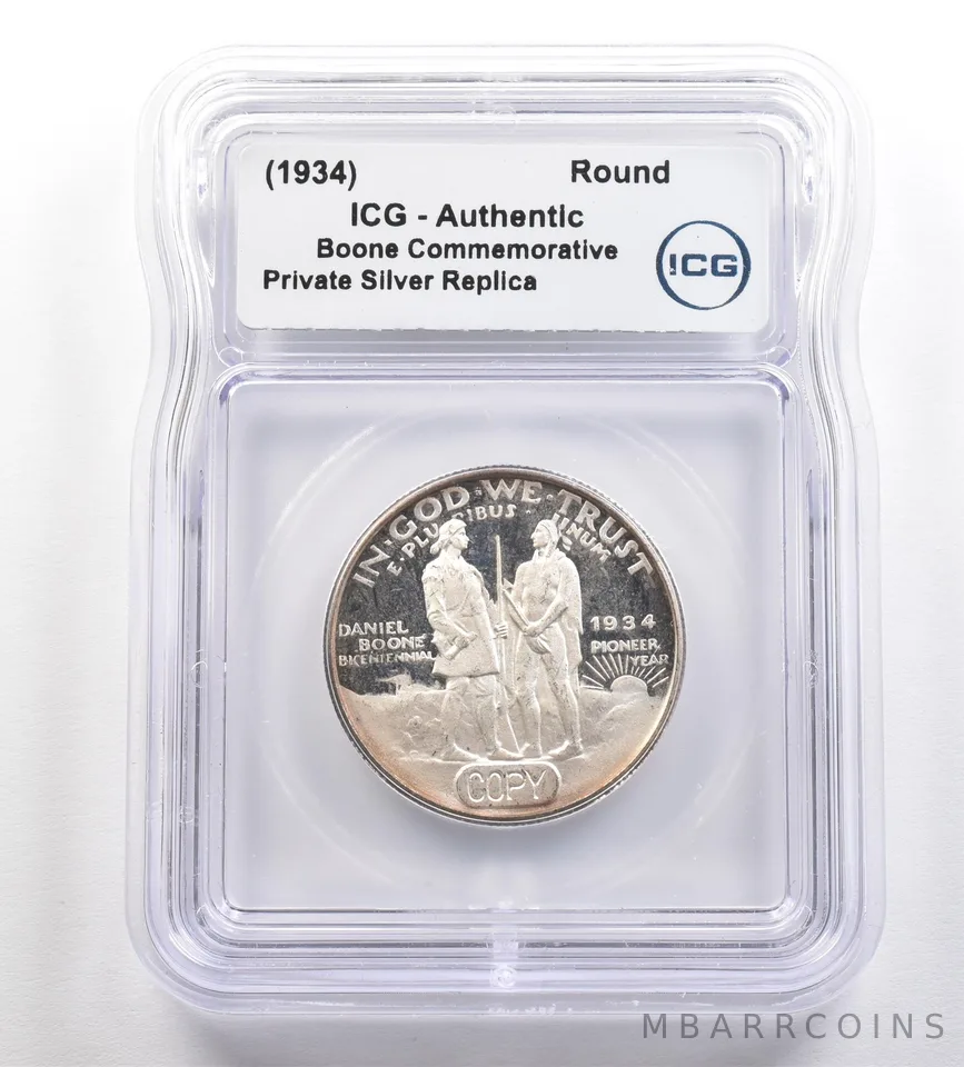 (1934) Boone Commemorative Gallery Silver Half Dollar ICG *4270