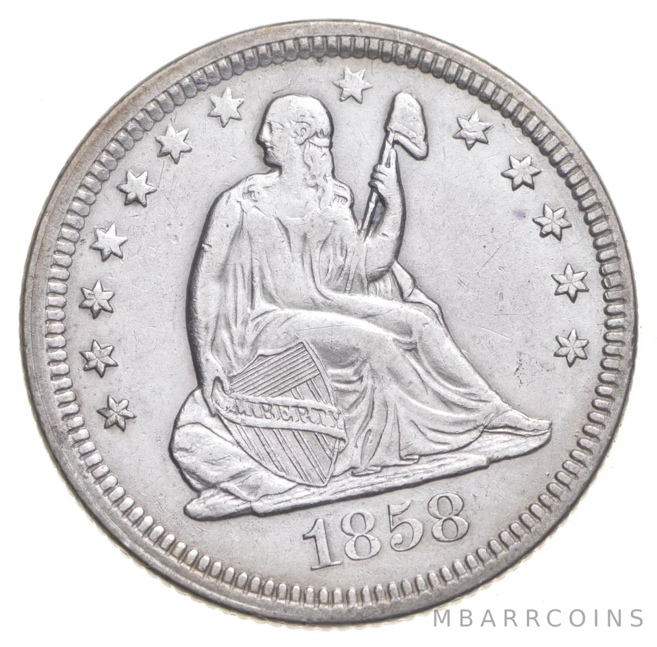 1858 Seated Liberty Quarter *2081