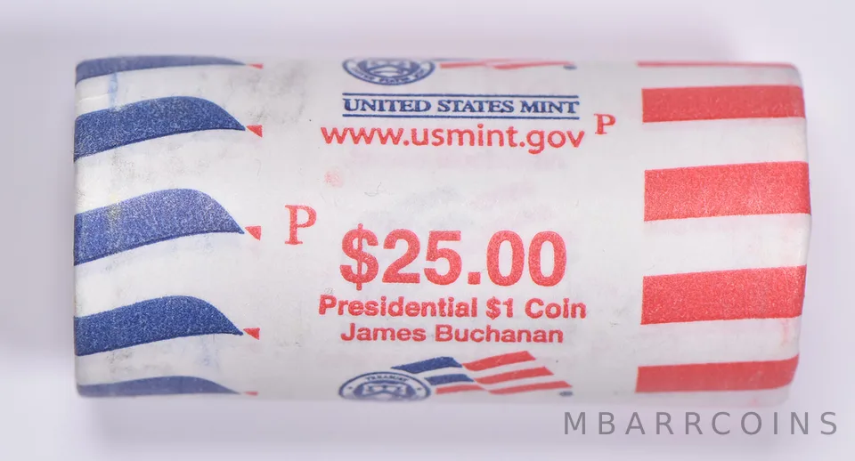 2010-P James Buchanan Presidential $1 Coin Roll $25 Unc US Mint BU