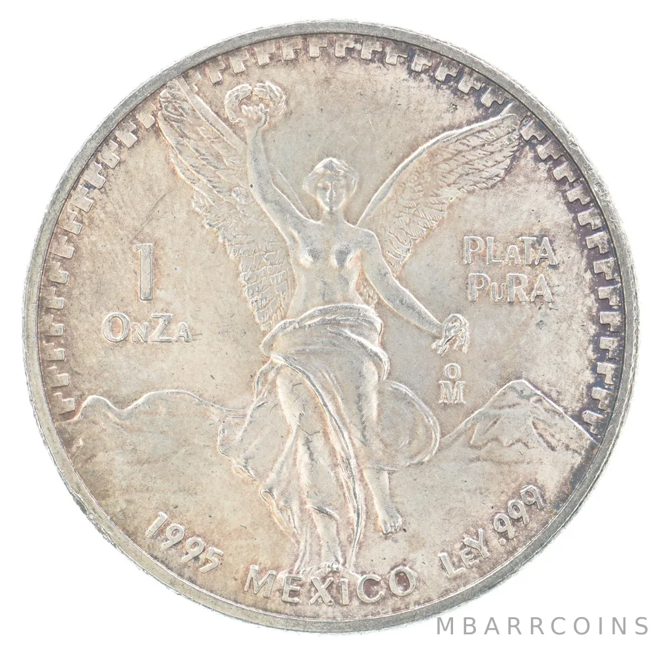 1995 Mo Mexico 1 Onza Silver Libertad Beautiful Tone *7182