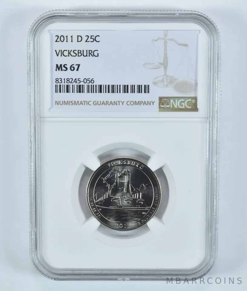 2011-D Washington Quarter Vicksburg America The Beautiful MS67 NGC