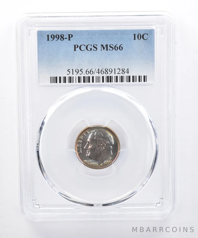 1998-P Roosevelt Dime MS66 PCGS Beautiful Tone *8304