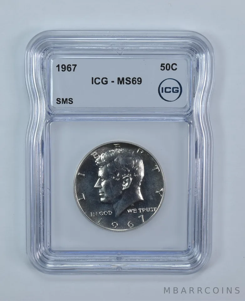1967 Kennedy Half Dollar SMS MS69 ICG