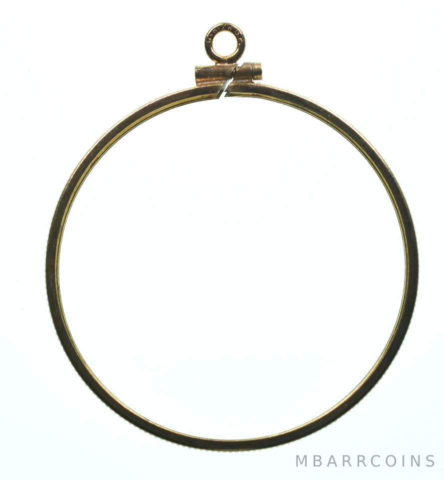 12K 37.08mm Gold Filled 100 Corona Austria Coin Bezel Pendant Frame Edge *1452