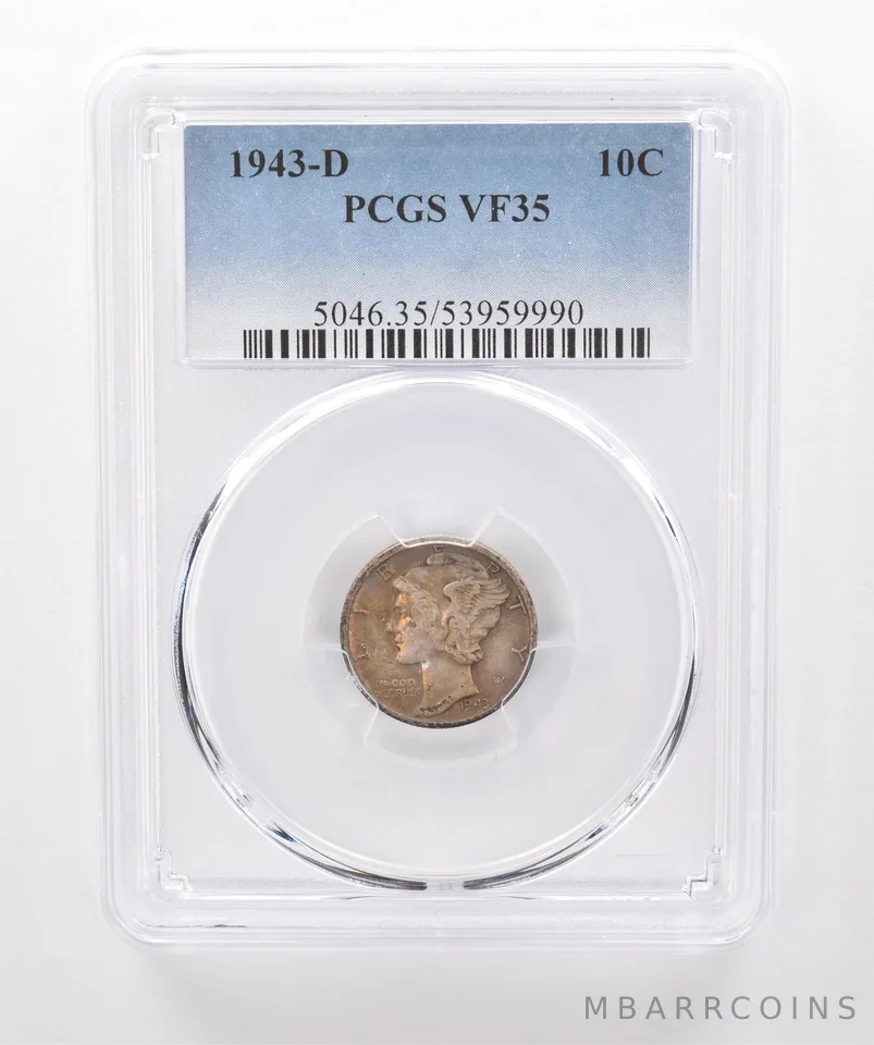1943-D Mercury Dime VF35 PCGS Beautiful Tone *1833
