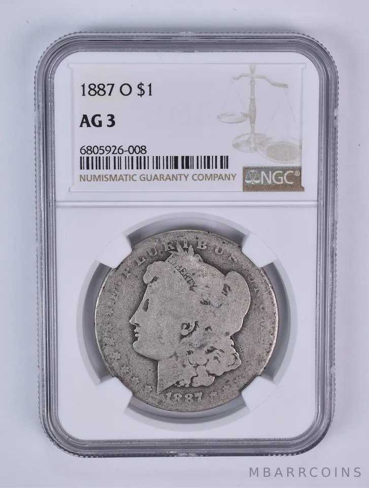 1887-O Morgan Silver Dollar AG3 NGC Lowball