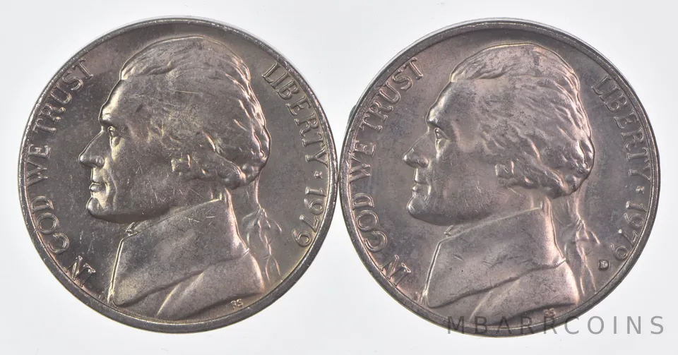 (Set) 1979 P+D Jefferson Nickel Unc Bundle