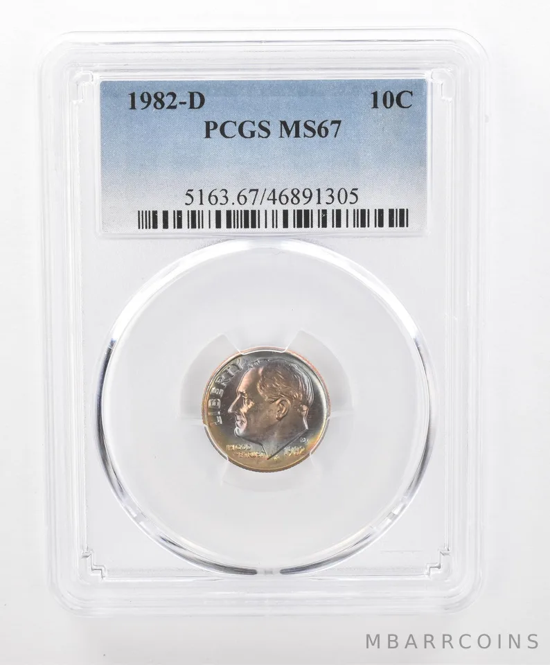 1982-D Roosevelt Dime MS67 PCGS Beautiful Tone *2779