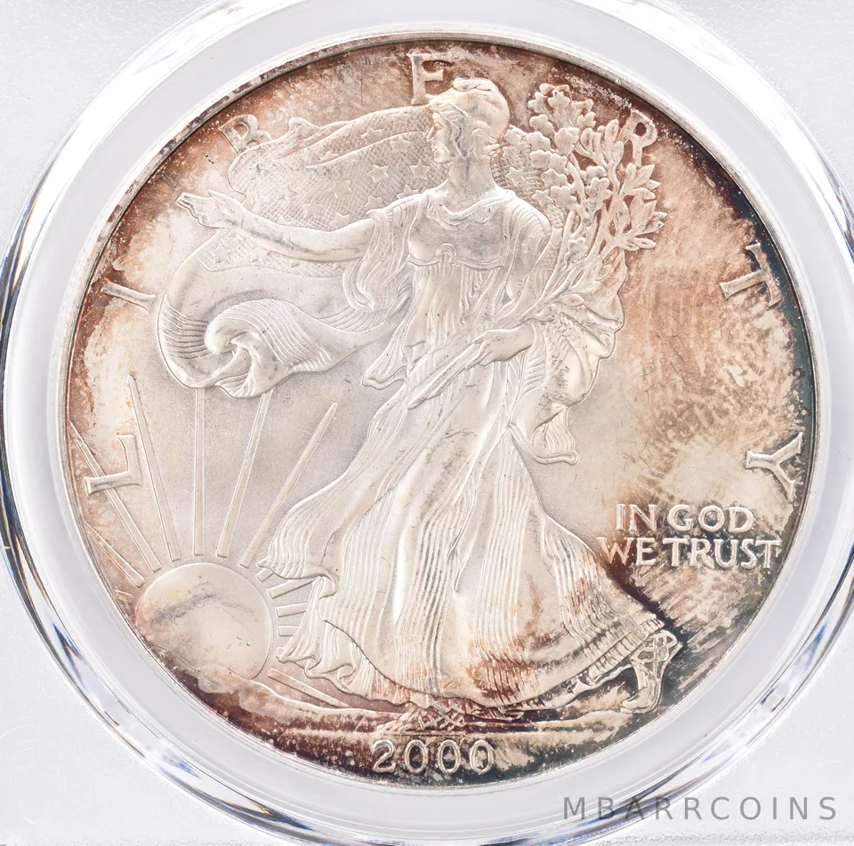 2000 American Silver Eagle MS66 PCGS Beautiful Tone *1403
