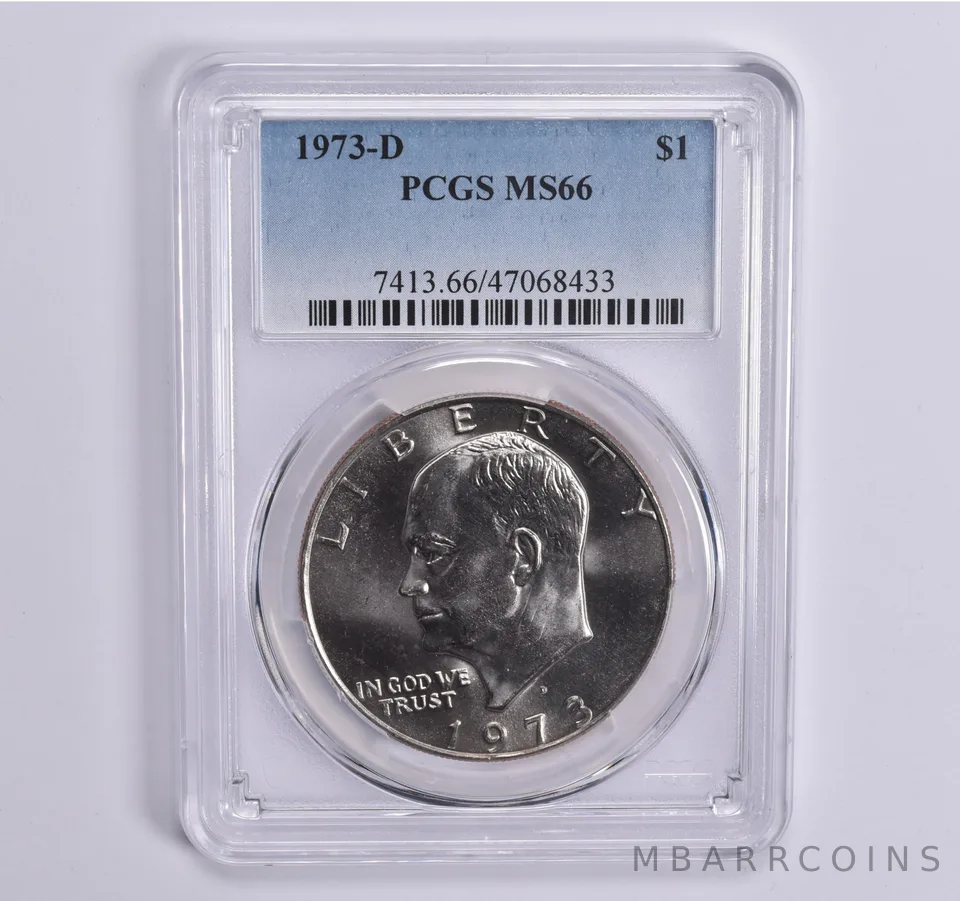 1973-D Eisenhower $1 MS66 PCGS Blue Lbl