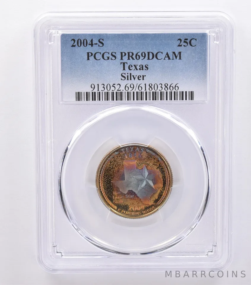2004-S Washington State Quarter Texas Silver PR69 DCAM PCGS Beautiful Tone *8730