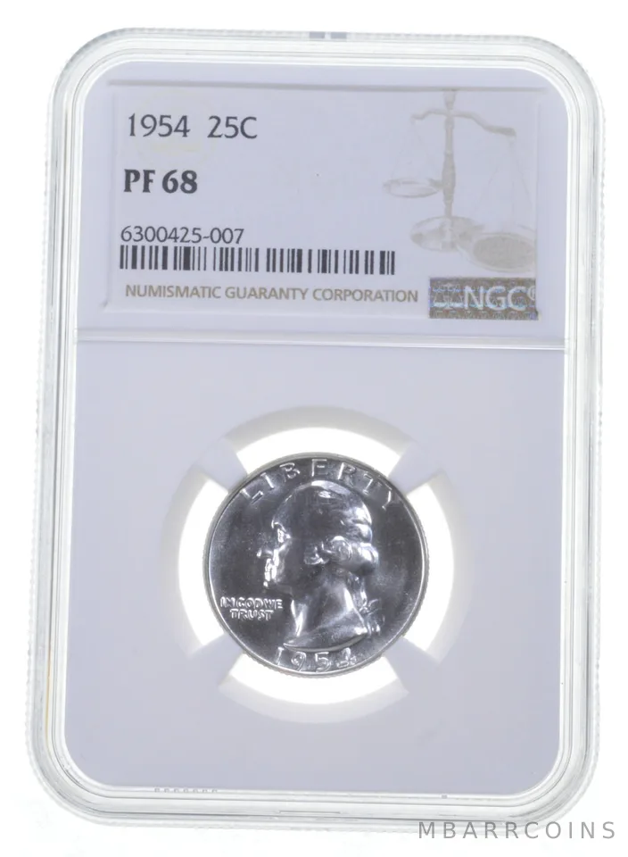1954 Washington Quarter PF68 NGC PR Proof