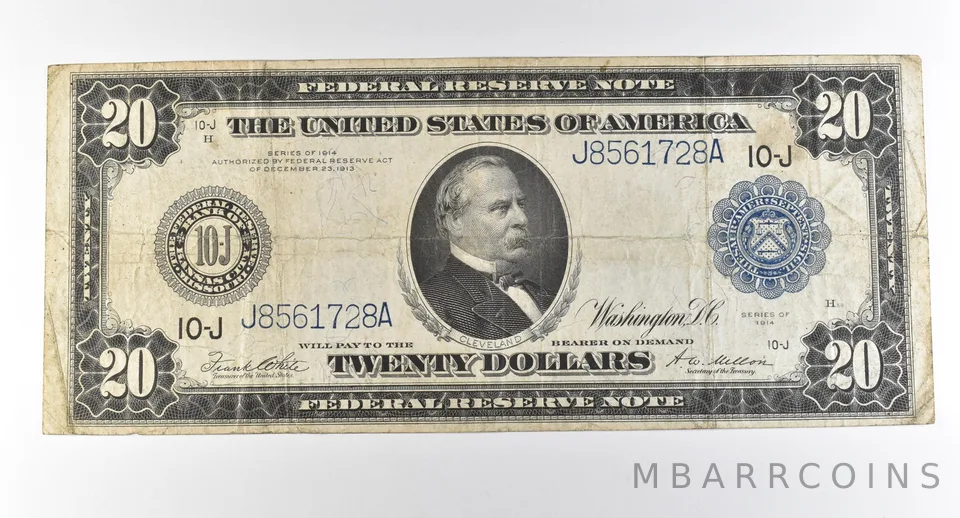 1914 $20 Kansas City MO FRN Large Note Blue Seal *2829