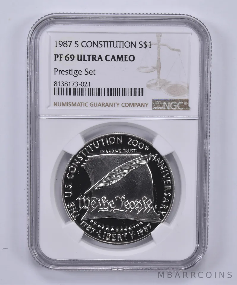 1987-S Constitution Commemorative Dollar Prestige Set PF69 UCAM NGC