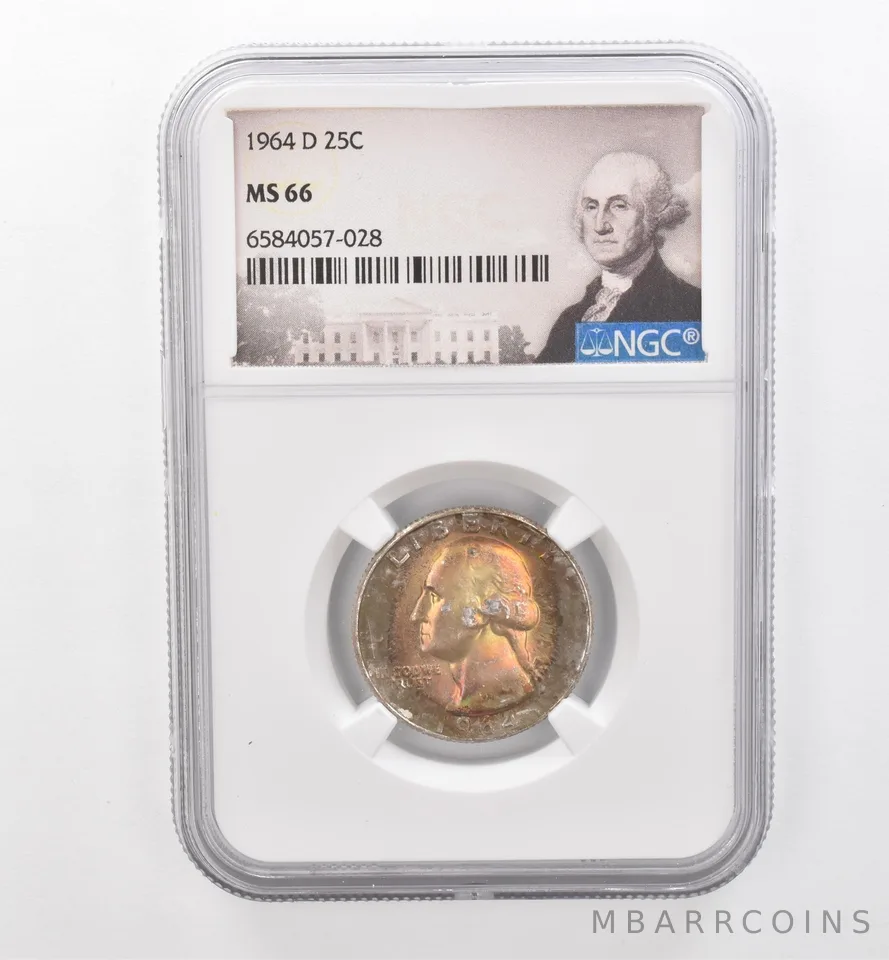 1964-D Washington Quarter MS66 NGC Beautiful Tone *1833