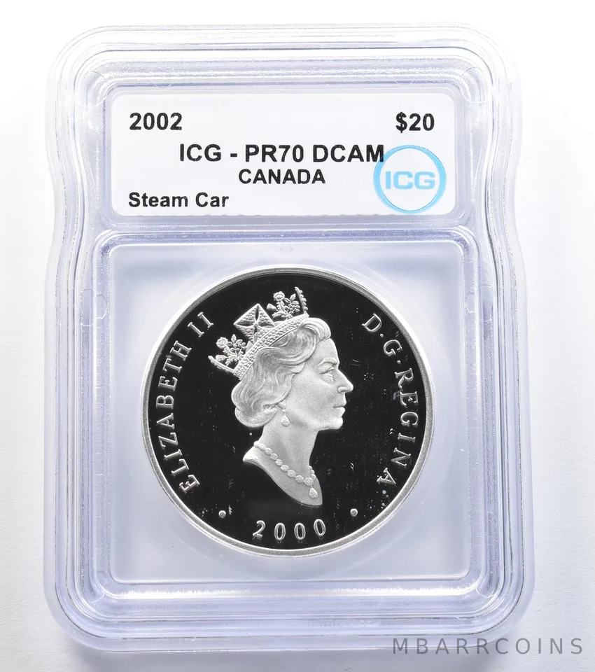 2000 Canada 20 Dollars Steam Car Buggy Silver PR70 DCAM ICG *7925