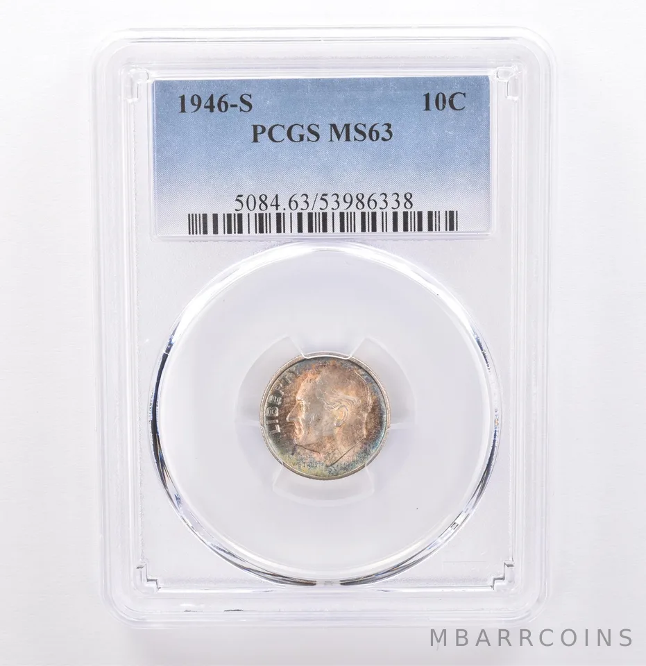 1946-S Roosevelt Dime MS63 PCGS Beautiful Tone *9321