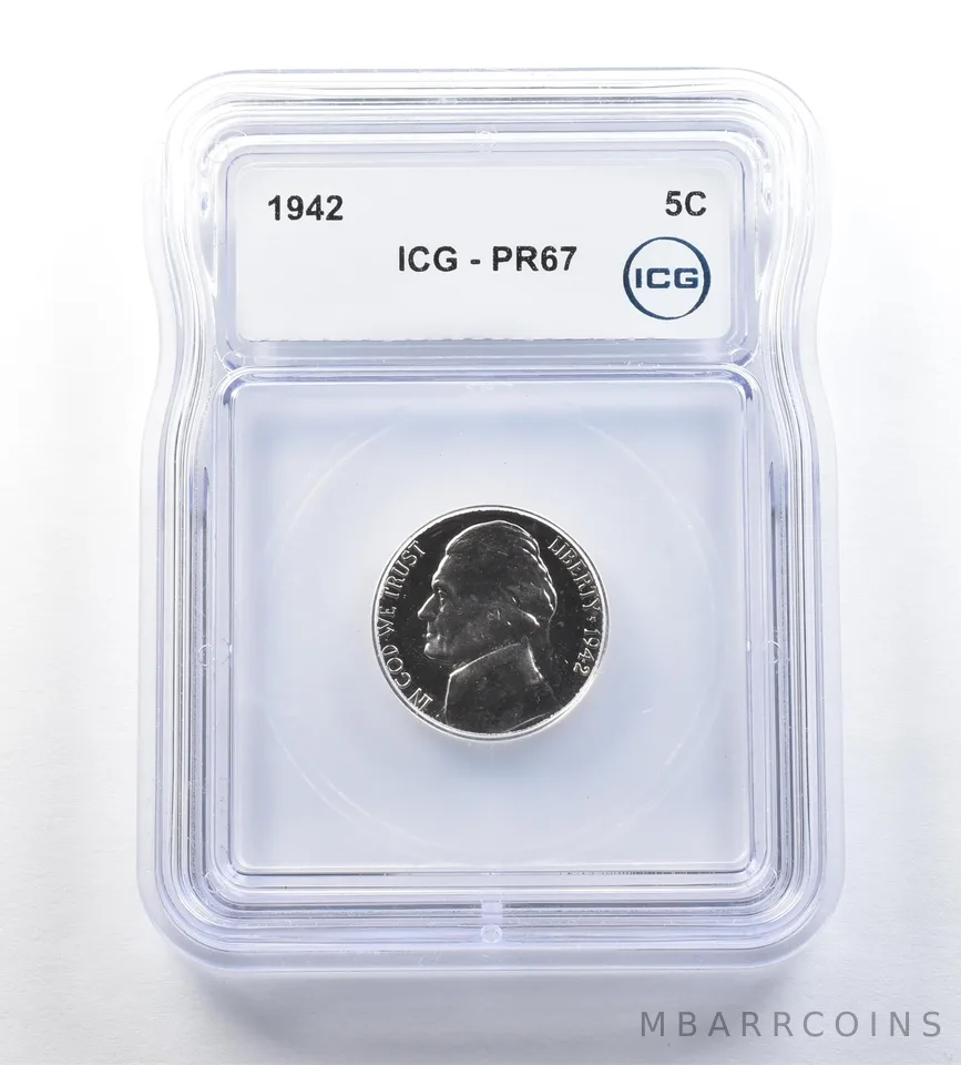 1942 Jefferson Nickel PR67 ICG *0603