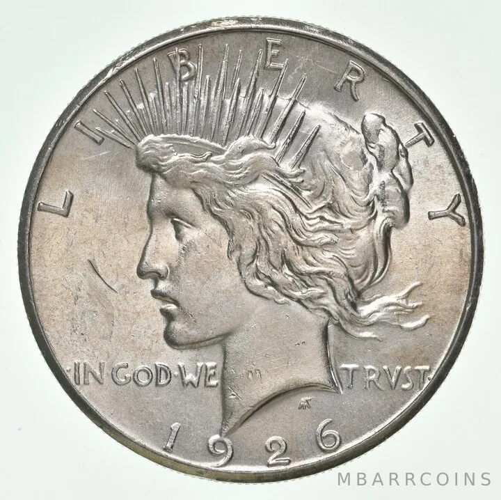(1) BU 1926-D Peace Silver Dollar $1 Unc MS 90% - Denver Mint