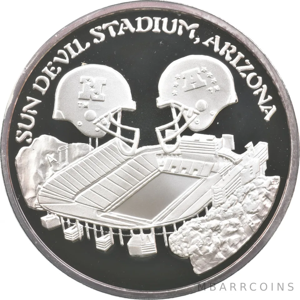 2 Oz Silver Art Round Superbowl XXX Sun Devil Stadium NFL *7376
