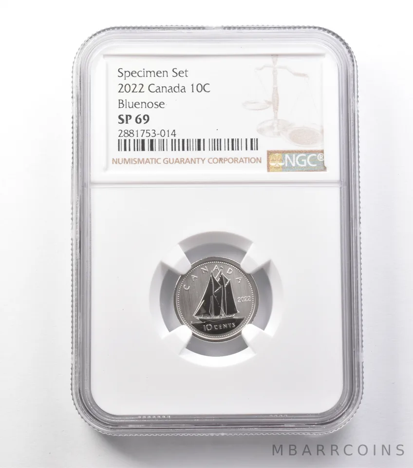 2022 Canada 10 Cents Specimen Set Bluenose SP69 NGC *9916