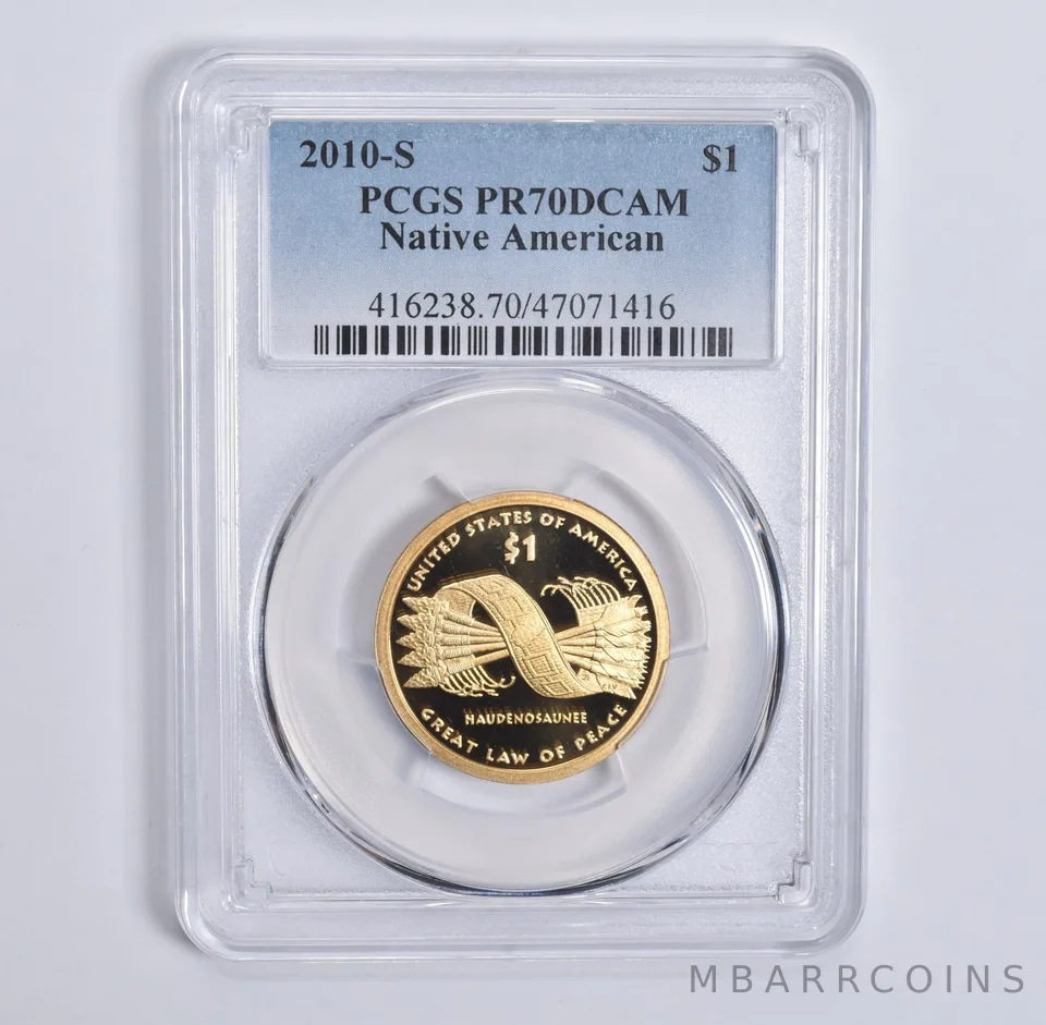 2010-S Sacagawea $1 Great Law of Peace PR70 DCAM PCGS Blue Lbl