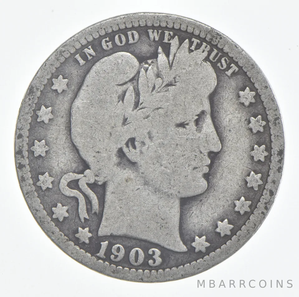 1903-O Barber Quarter 90% Silver VG Condition