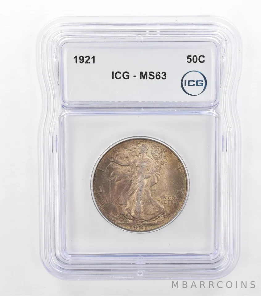 1921 Walking Liberty Half Dollar MS63 ICG Beautiful Tone *3662
