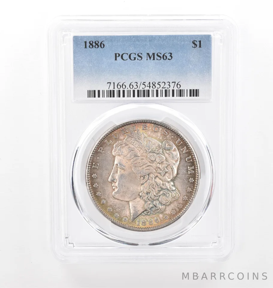 1886 Morgan Silver Dollar MS63 PCGS Beautiful Tone *2078