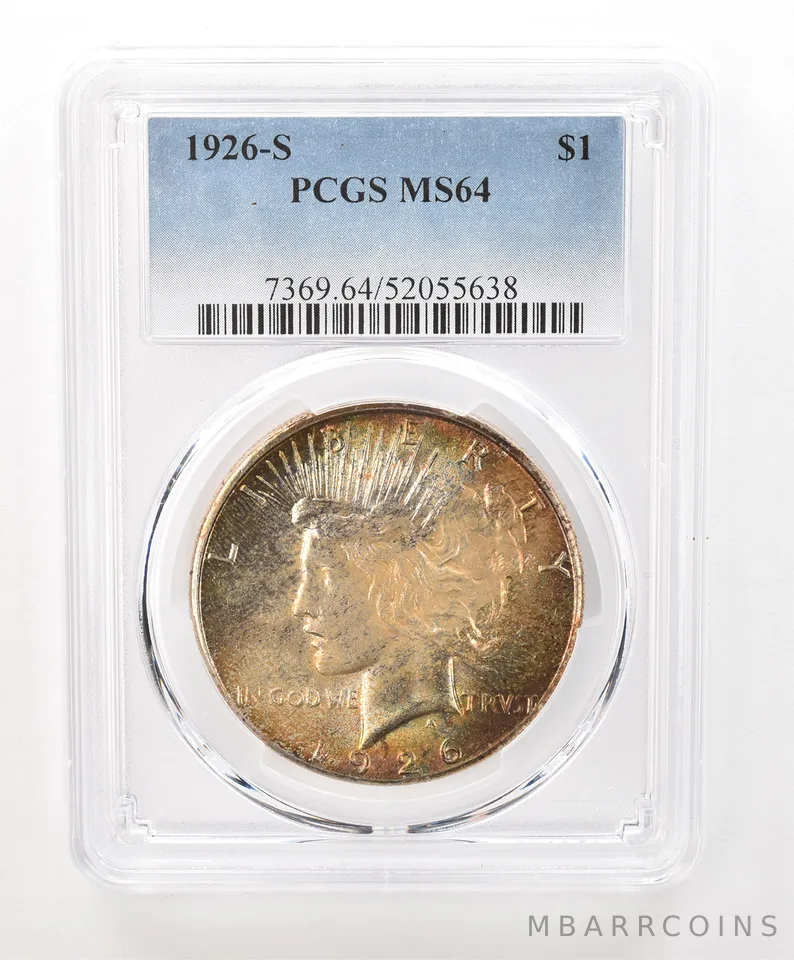 1926-S Peace Silver Dollar MS64 PCGS Beautiful Tone a6623