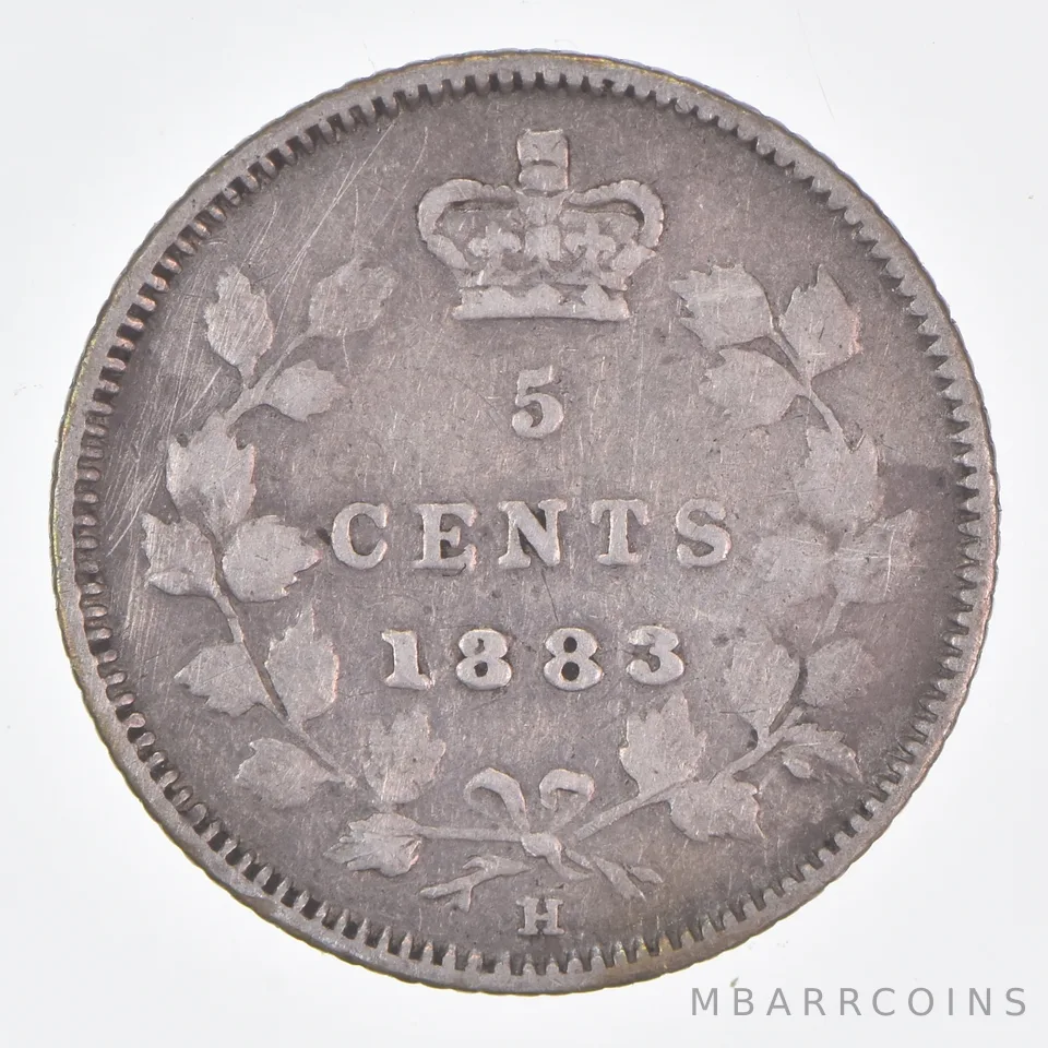 Better Date - 1883 Canada 5 Cents World Coin- Silver *149