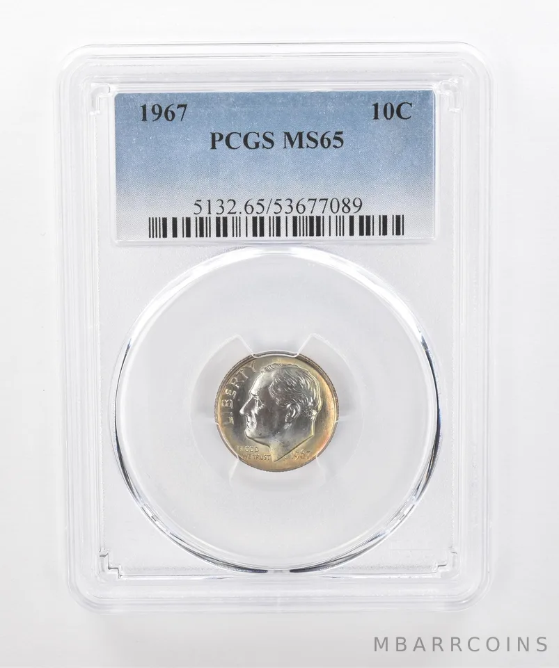 1967 Roosevelt Dime MS65 PCGS Beautiful Tone a1327