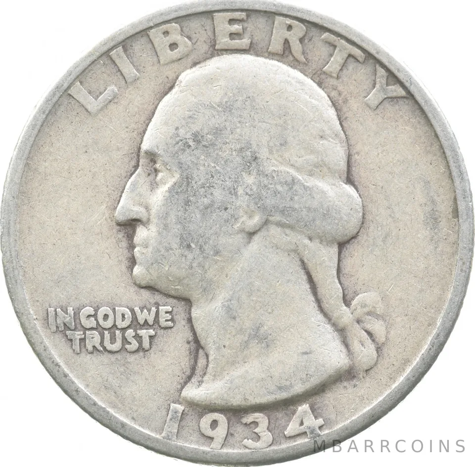 1934 Washington Quarter DDO Medium Motto a8917