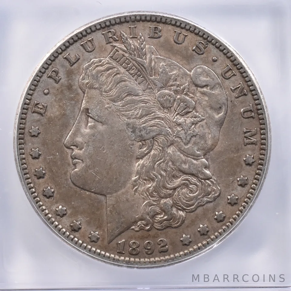 1892-S Morgan Silver Dollar EF45 ICG Beautiful Tone *2396