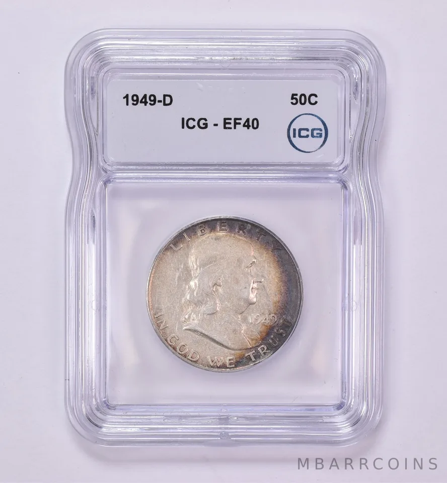 1949-D Franklin Half Dollar EF40 ICG Beautiful Tone *0448