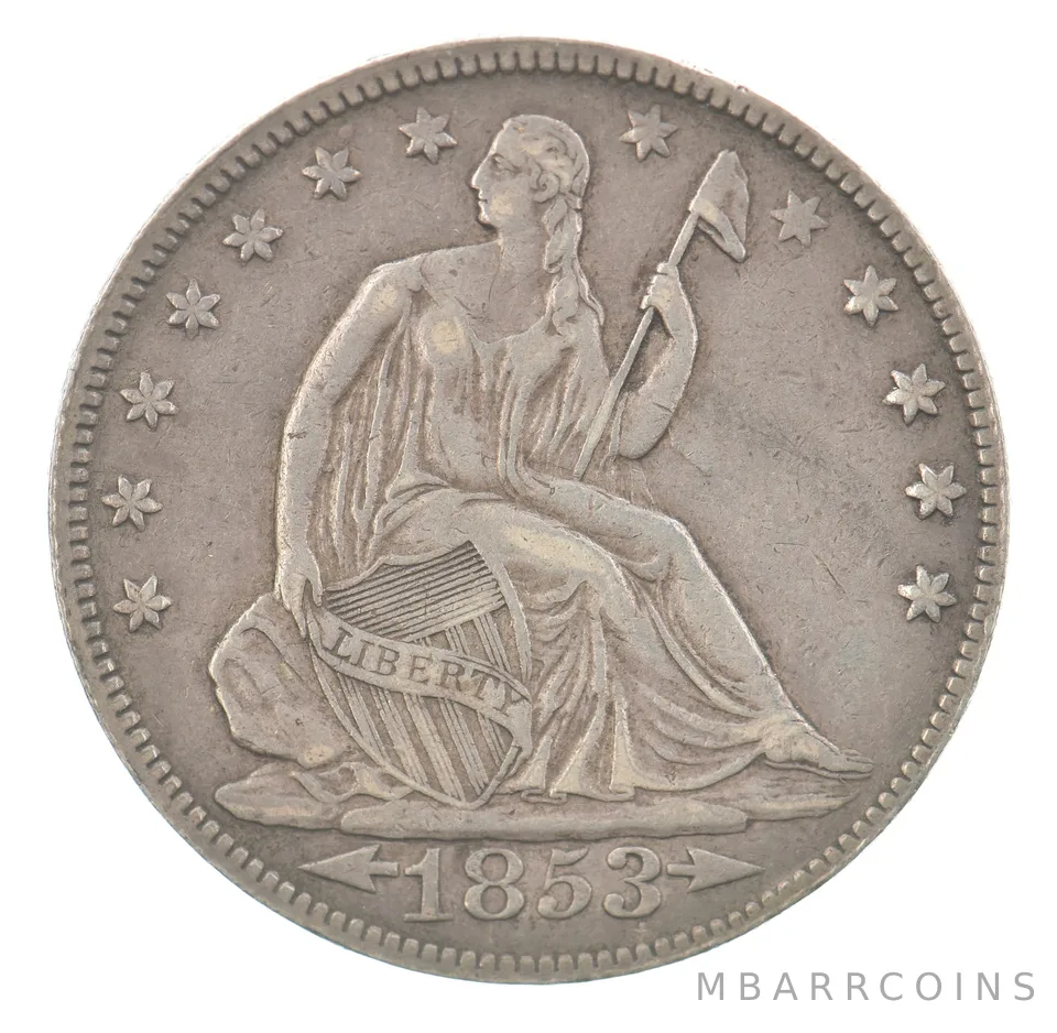1853 Seated Liberty Half Dollar Arrows Beautiful Tone *7562