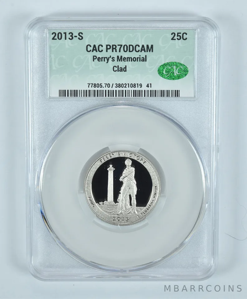 2013-S Washington Quarter Perry's Memorial CLAD ATB PR70 DCAM CAC CACg
