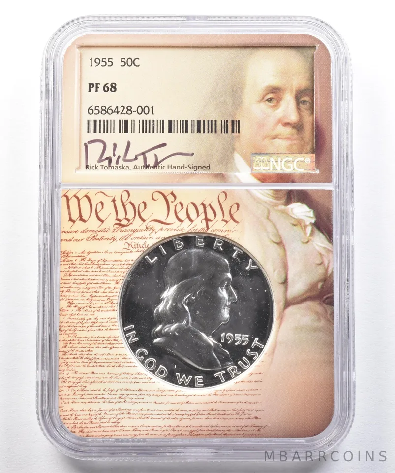 1955 Franklin Half Dollar Rick Tomaska PF68 NGC *1762