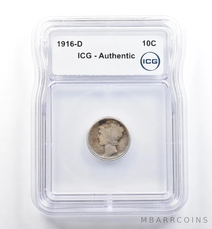 1916-D Mercury Dime Authentic ICG *6479